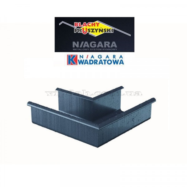 Кут ринви зовнішній 90° Niagara квадратная Ø125 колір Графітовий