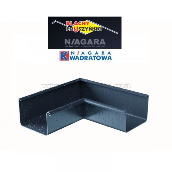 Кут ринви внутрішній 90° Niagara квадратная Ø125 колір Графітовий