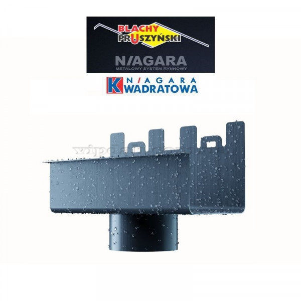 Лійка з круглим зливом Niagara квадратна Ø125 колір Графітовий