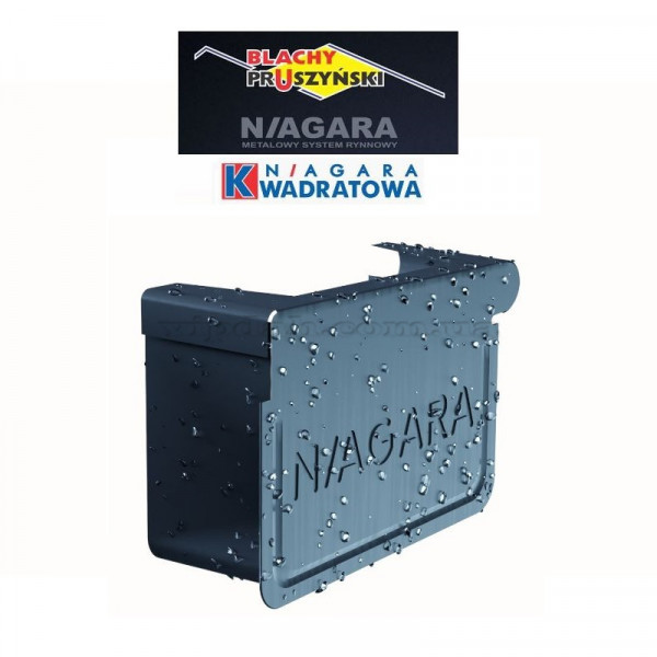 Заглушка ліва Niagara квадратная Ø125 колір Графітовий