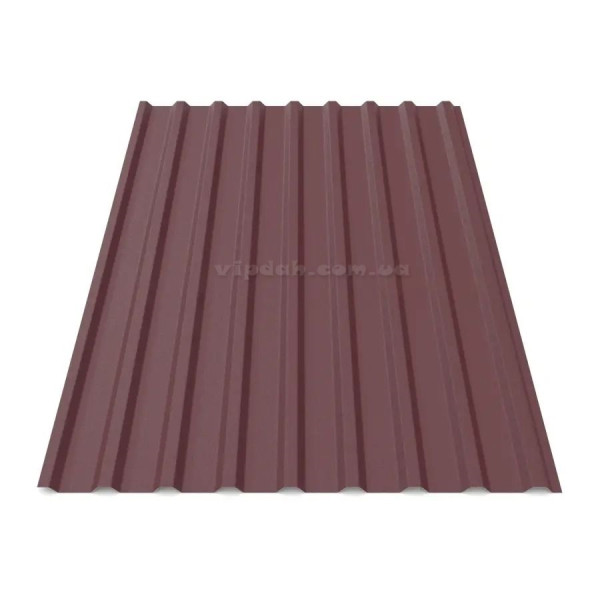 Профнастил покрівельний ПК-20 Україна 0,40мм стигла вишня 3005 мат розмір під замовлення