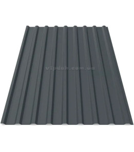 Профнастил покрівельний ПК-20 Україна 0,45мм антрацит 7016 мат розмір під замовлення