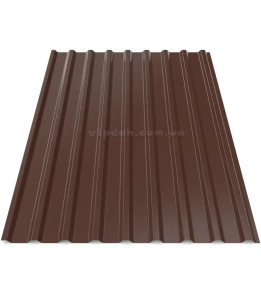 Профнастил покрівельний ПК-20 Китай 0,45мм коричневий 8017 глянець розмір під замовлення
