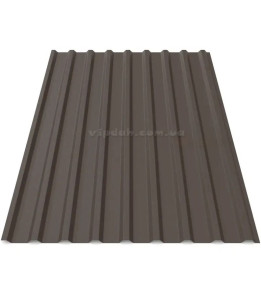 Профнастил покрівельний ПК-20 ArcelorMittal 0,50мм темно-коричневий 8019 мат розмір під замовлення