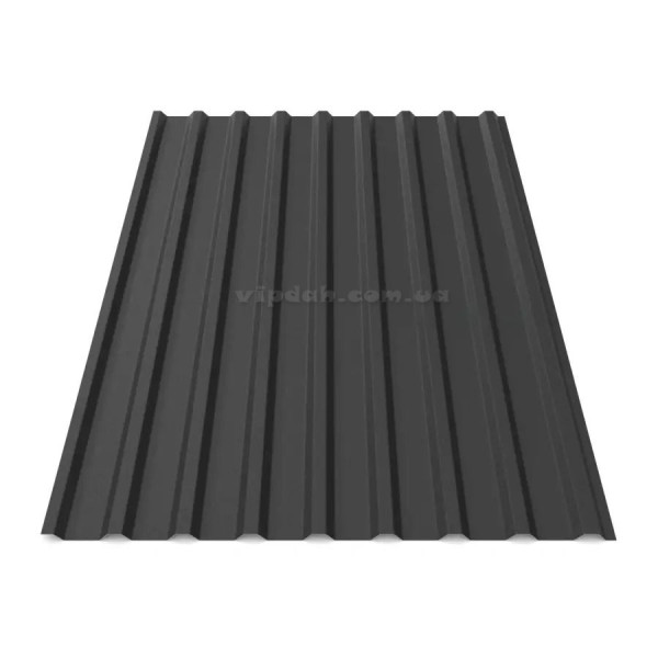 Профнастил покрівельний ПК-20 Україна 0,45мм антрацит 7016 мат розмір під замовлення