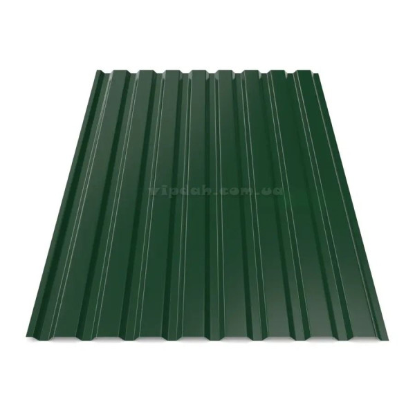 Профнастил стіновий ПС-20 Китай 0,45мм темно-зелений 6005 глянець розмір під замовлення