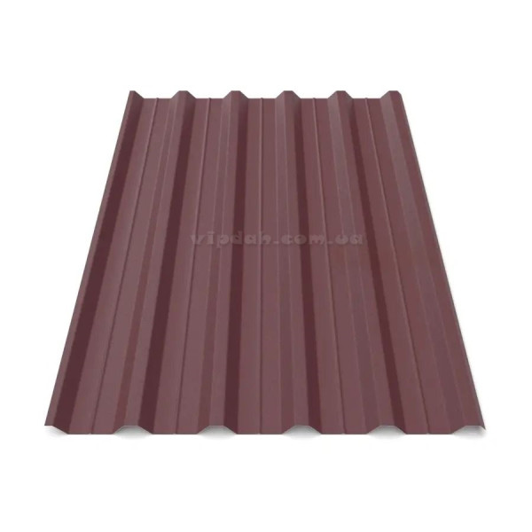 Профнастил ПК-45 ArcelorMittal 0,50мм коричневий 8017 мат розмір під замовлення