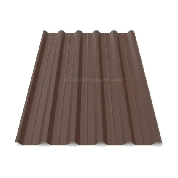 Профнастил ПК-45 ArcelorMittal 0,50мм коричневий 8017 мат розмір під замовлення