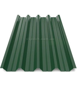 Профнастил покрівельний ПК-57 Китай 0,45мм темно-зелений 6005 глянець розмір під замовлення