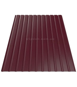 Профнастил ПС-10 Китай 0,40мм стигла вишня 3005 глянець розмір під замовлення