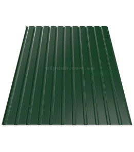 Профнастил ПС-10 Китай 0,45мм темно-зелений 6005 глянець розмір під замовлення
