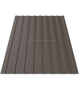 Профнастил ПС-8 Китай 0,40мм темно-коричневий 8019 мат розмір під замовлення