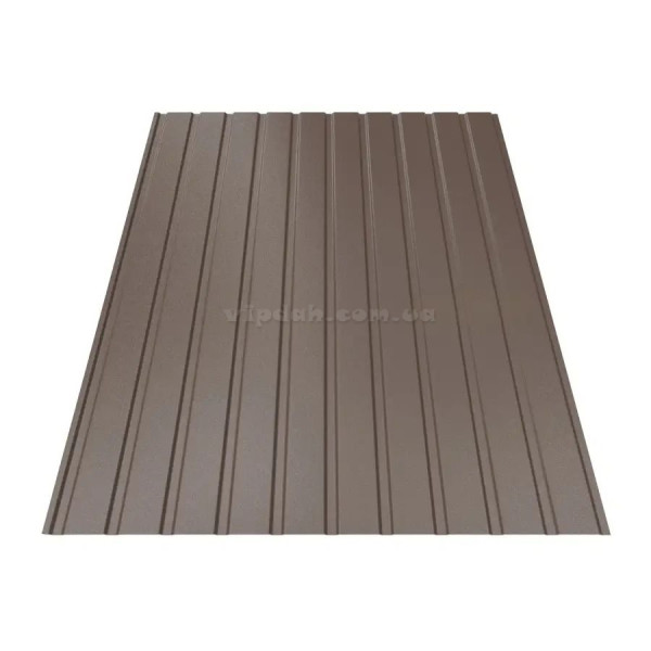 Профнастил двосторонній Т-07 Італія 0,45 мм темно-коричневий 8019 мат розмір під замовлення