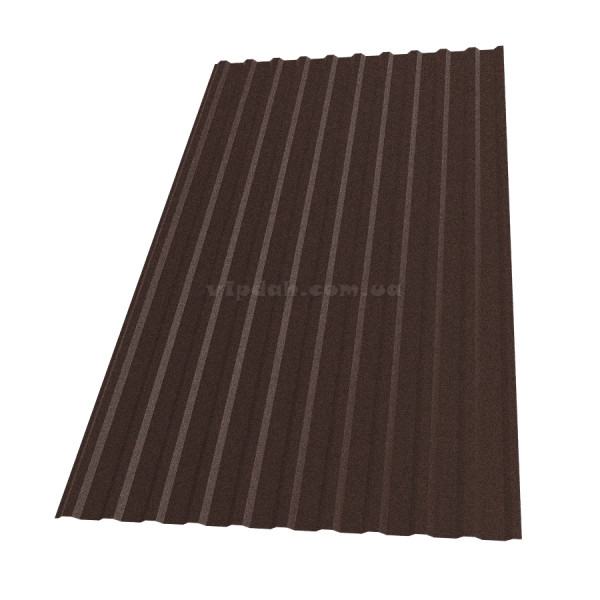 Профнастил Н-14 Словаччина 0,50мм темно-коричневий 8019 мат розмір під замовлення