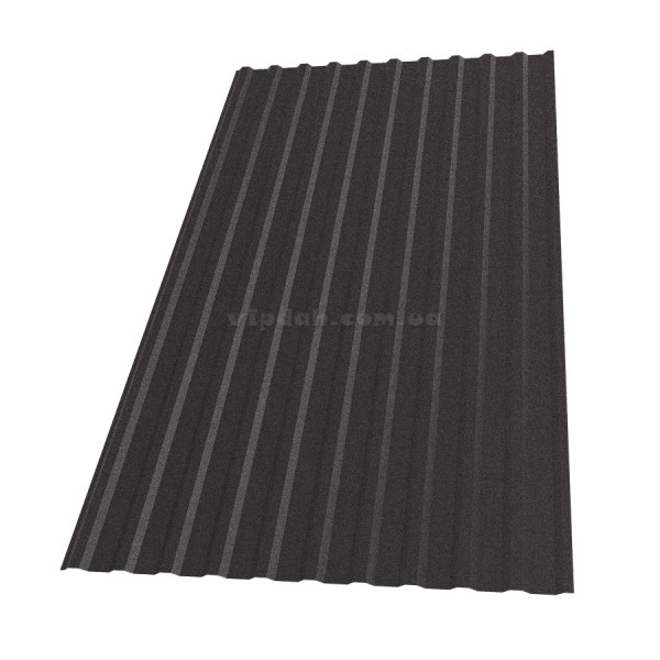 Профнастил Н-14 Словаччина 0,50мм темно-коричневий 8019 мат розмір під замовлення