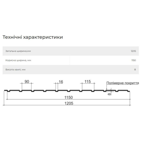 Профнастил С-8 Arcelor Nippon 0,40мм коричневий 8017 глянець розмір під замовлення