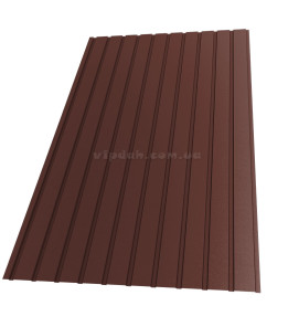 Профнастил С-8 Arcelor Nippon 0,40мм коричневий 8017 глянець розмір під замовлення