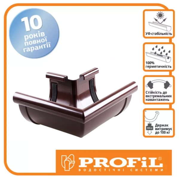 Кут зовнішній 90° PROFiL Ø130 колір Коричневий