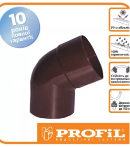 Коліно 60º PROFiL Ø100 колір Коричневий