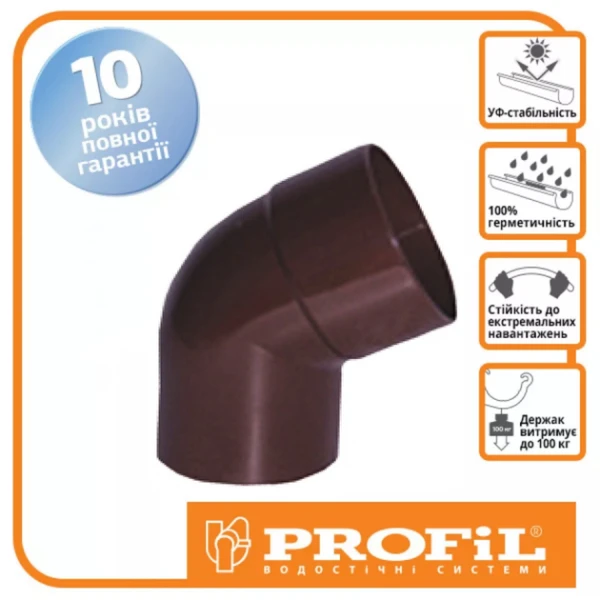 Коліно 60º PROFiL Ø100 колір Коричневий