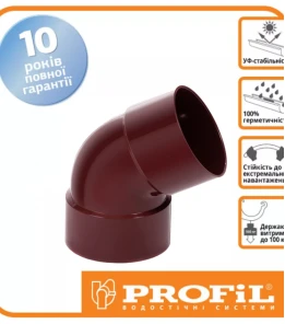Коліно двораструбне 60º PROFiL Ø100 колір Коричневий