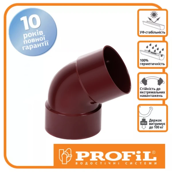 Коліно двораструбне 60º PROFiL Ø100 колір Коричневий