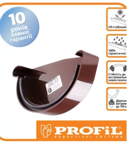 Заглушка ринви ліва PROFiL Ø130 колір Коричневий