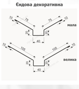 Планка ендовы декоративная малая L=2,0м тёмно-зелёный 6005 мат