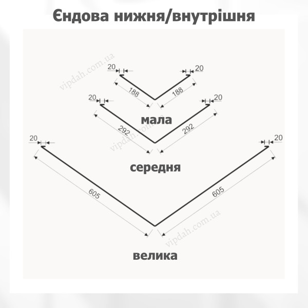Планка єндови внутрішня великая L=2,0м стигла вишня 3005 мат