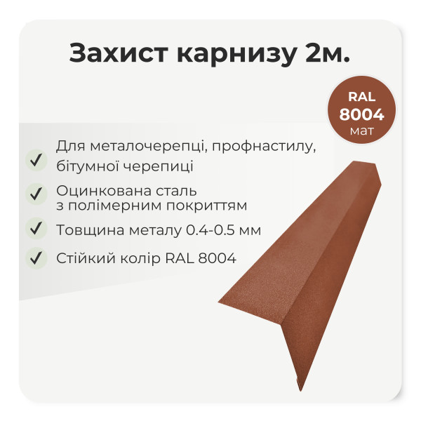 Захист карнизу середній (крапельник) L=2,0м антрацит 7016 мат