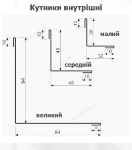 Уголок внутренний малый L=2,0м тёмно-зелёный 6005 мат