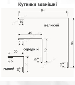 Уголок наружный малый L=2,0м антрацит 7016 мат