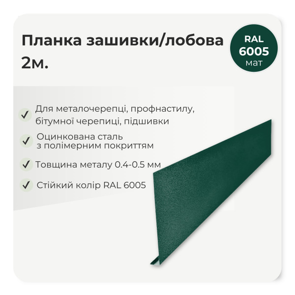 Планка зашивки/лобова велика L=2,0м антрацит 7016 мат