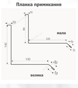 Планка примыкания малая L=2,0м коричневый 8017 мат