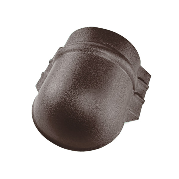 Заглушка конька напівкруглого великого темно-коричневий 8019 мат