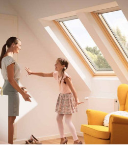 Velux Стандарт Плюс GLL 1061 двокамерне вікно з дерева ручка зверху