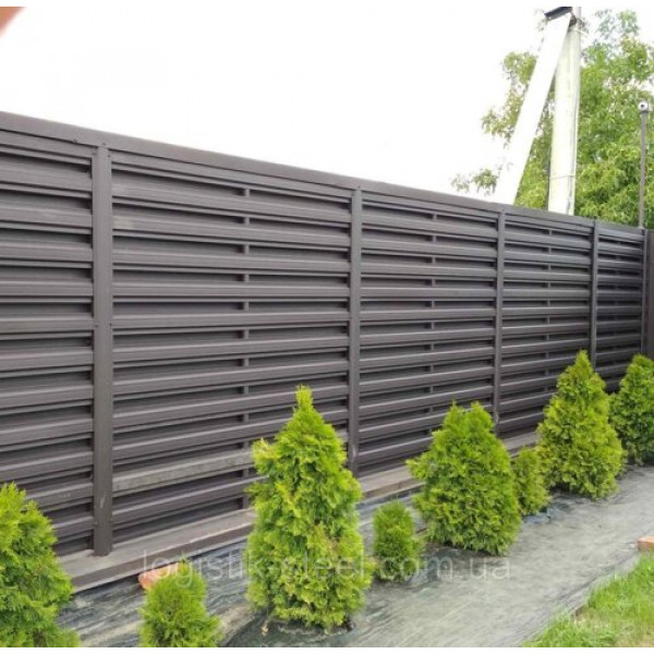 Металевий євроштахетник двосторонній 130мм 0,45мм Словаччина матовий