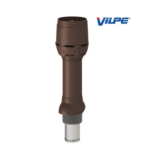 Вентиляційний вихід Vilpe FLOW 700мм, Ø125 утеплений + ковпак Коричневий
