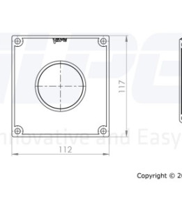 Фланець зовнішньої вентиляційної решітки Vilpe 150х150