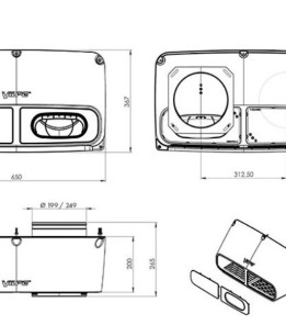 Стіновий припливно-витяжний елемент Vilpe IO 200 Сірий