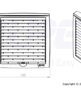 Зовнішня вентиляційна решітка Vilpe 150х150 Сірий