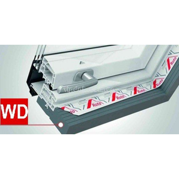 Roto Designo R75 з пластика з піднятою на 3/4 віссю повороту