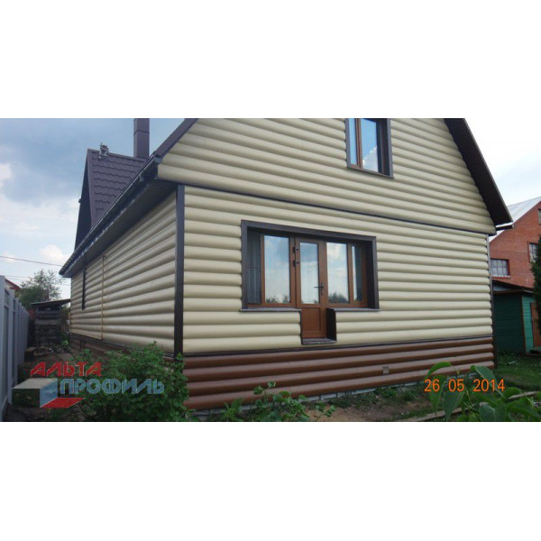 Вініловий сайдинг Alta-Siding BlockHouse колір Дуб-світлий двопереломний