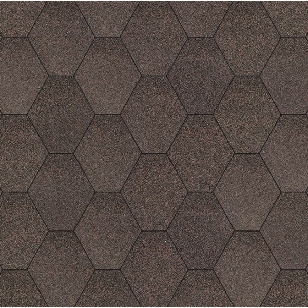 Бітумна черепиця Акваізол Мозаїка Брауні