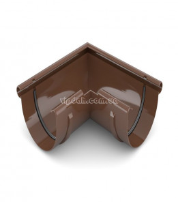 Кут ринви зовнішній 90° BRYZA Ø125 колір Коричневий