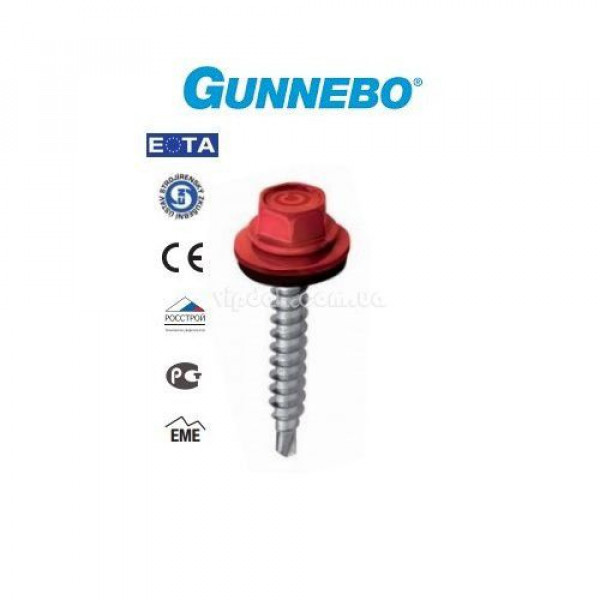 Саморіз кольоровий покрівельний GUNNEBO по дереву 4,8х35мм