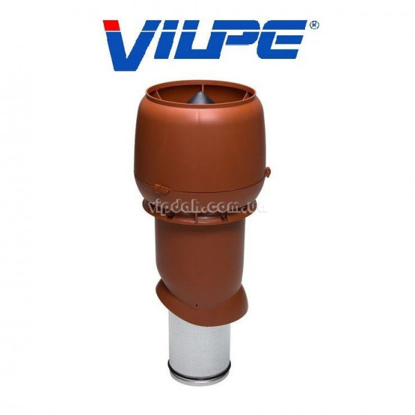 Вентиляційний вихід Vilpe 500мм, Ø160 утеплений + ковпак Цегляний
