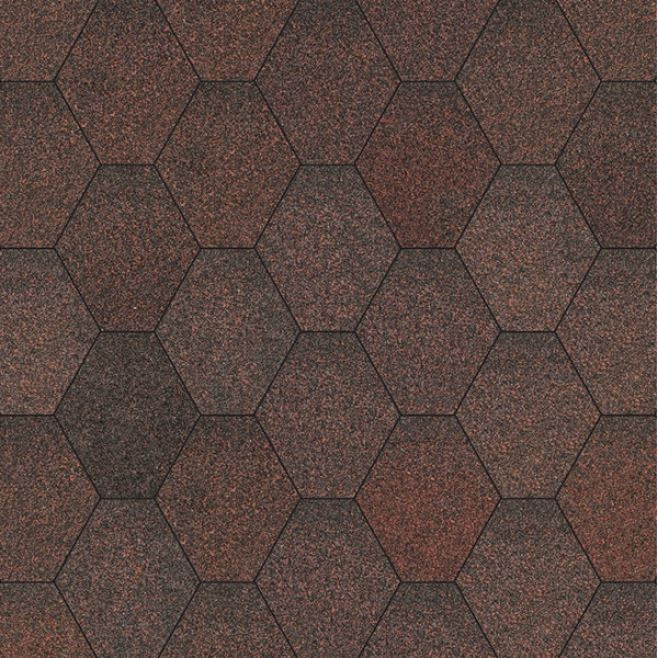 Бітумна черепиця Акваізол Мозаїка Брауні